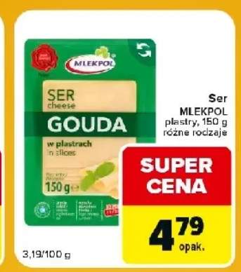 Ser Gouda w plastrach Mlekpol