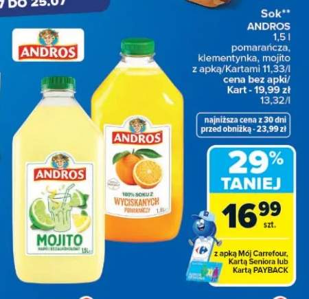 Sok pomarańczowy Andros +2 warianty