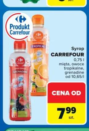 Syrop o smaku miętowym Carrefour +2 warianty