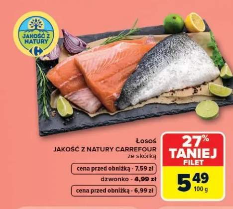 Filet łososia ze skórką Jakość z Natury Carrefour +1 wariant
