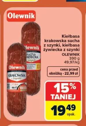 Kiełbasa krakowska sucha z szynki Olewnik +1 wariant