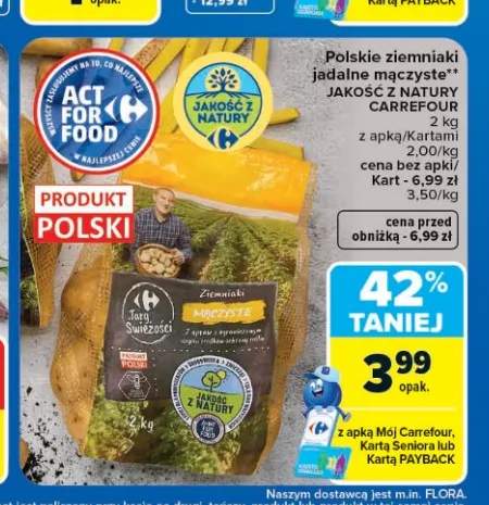 Ziemniaki jadalne mączyste Carrefour Jakość Z Natury