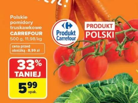 Pomidory truskawkowe Carrefour polskie