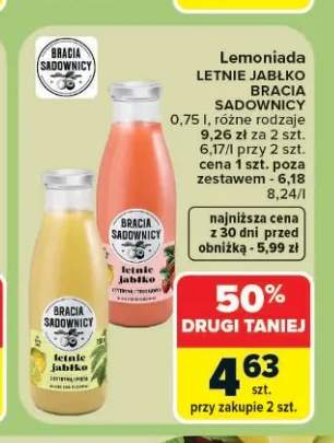 Lemoniada Bracia Sadownicy Letnie Jabłko z cytryną i miętą +1 wariant