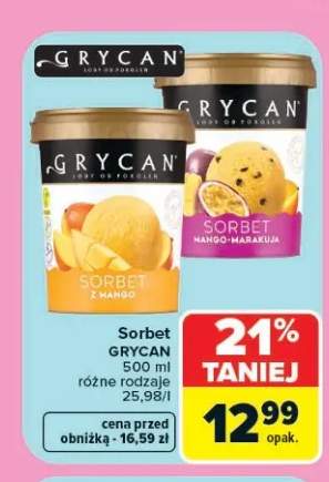 Sorbet Grycan z mango +1 wariant
