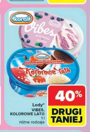 Lody Koral Vibes Śmietanka Jagoda +1 wariant