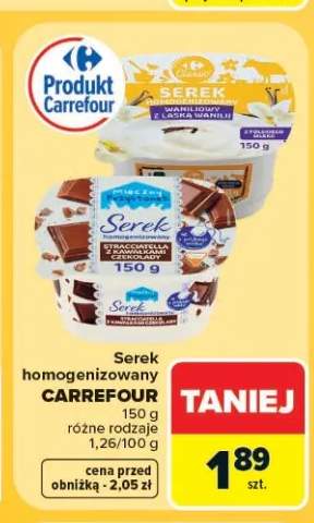 Serek homogenizowany Carrefour Classic waniliowy +1 wariant