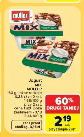 Jogurt Müller Mix Macadamia Choco Stars +1 wariant