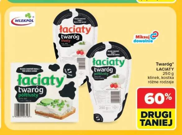 Twaróg półtłusty Łaciaty +2 warianty