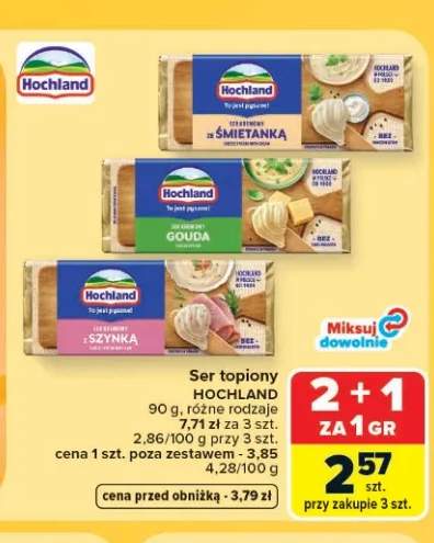 Ser topiony Hochland ze śmietanką +2 warianty