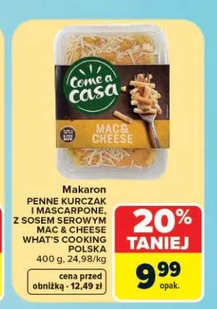 Makaron penne kurczak i mascarpone Come a casa +1 wariant