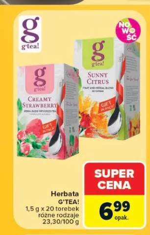Herbata G'Tea! Creamy Strawberry +1 wariant