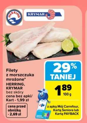 Filety z morszczuka mrożone bez skóry Herring Krymar