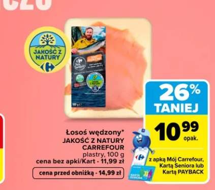 Łosoś wędzony Jakość z Natury Carrefour plastry