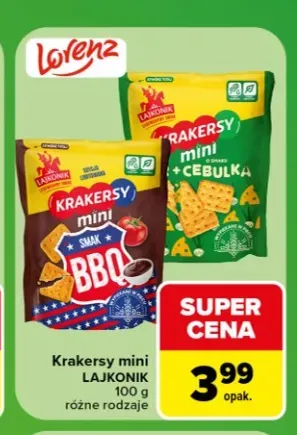 Krakersy mini Lajkonik o smaku cebulki +1 wariant