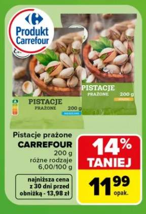 Pistacje prażone niesolone Carrefour +1 wariant