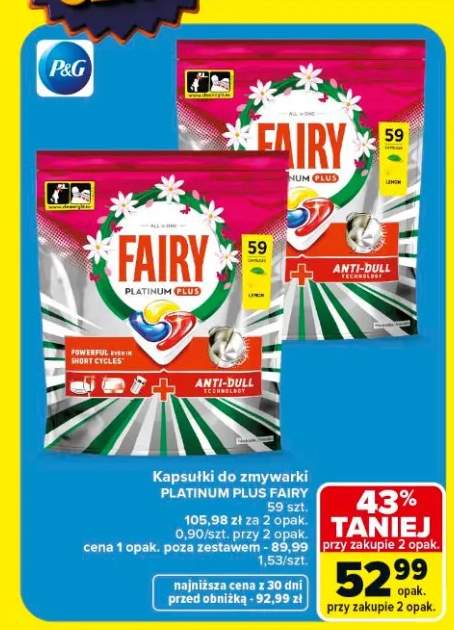 Kapsułki do zmywarki Fairy Platinum Plus Anti-Dull