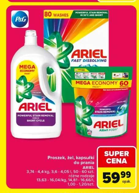 Proszek do prania Ariel Fast Dissolving +1 wariant