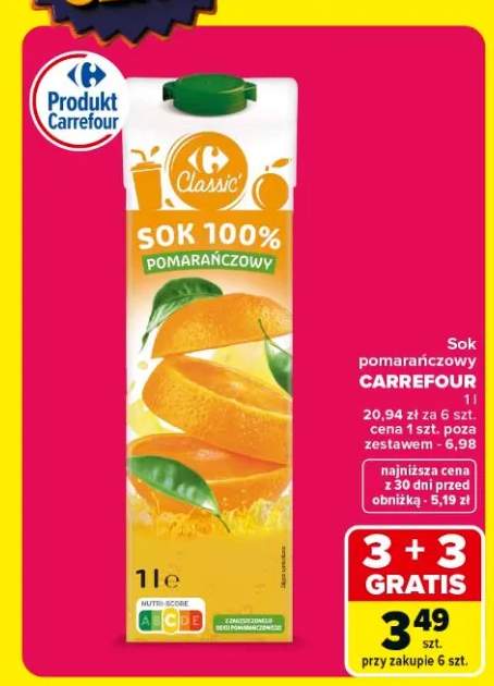 Sok pomarańczowy Carrefour Classic