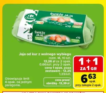 Jaja od kur z wolnego wybiegu Carrefour Classic