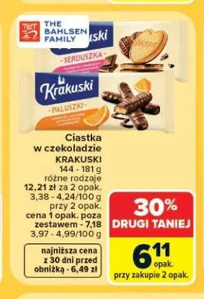 Ciastka w czekoladzie Krakuski Serduszka +1 wariant
