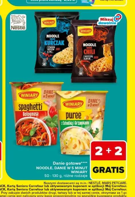 Noodle Winiary o smaku kurczaka +3 warianty
