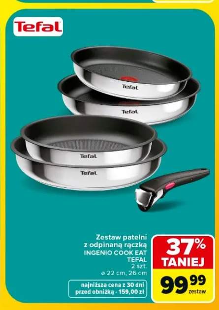 Zestaw patelni z odpinaną rączką Tefal Ingenio Cook Eat