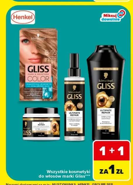 Szampon do włosów Gliss Ultimate Repair +2 warianty