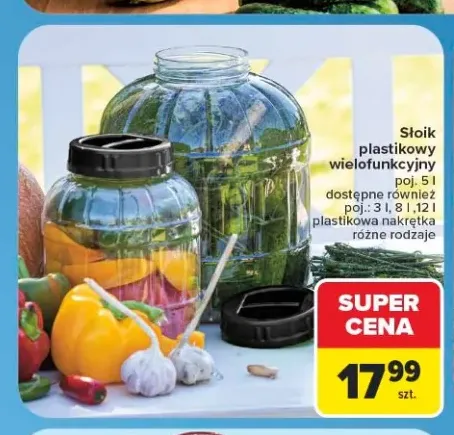 Słoik plastikowy wielofunkcyjny z plastikową nakrętką 5 l