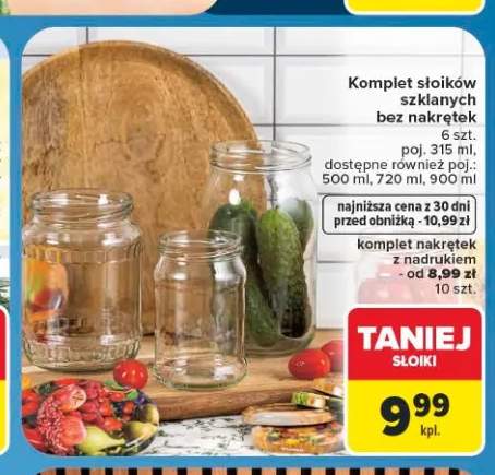 Komplet słoików szklanych bez nakrętek 6-pak 315 ml