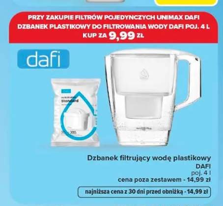 Dzbanek filtrujący wodę plastikowy Dafi