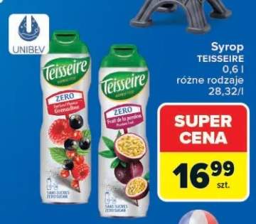Syrop grenadyna Teisseire Zero +1 wariant