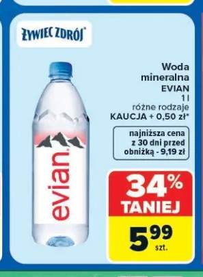 Woda mineralna niegazowana Evian