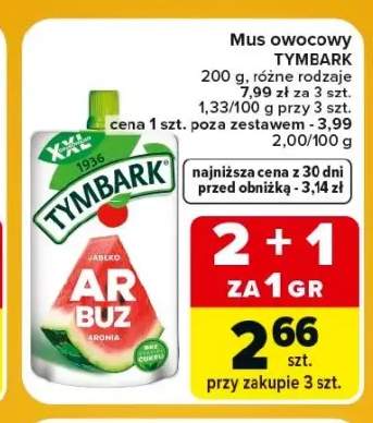 Mus owocowy Tymbark jabłko arbuz aronia
