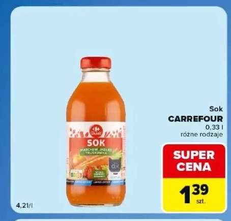 Sok marchew jabłko truskawka Carrefour Classic