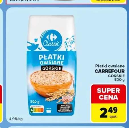 Płatki owsiane górskie Carrefour Classic
