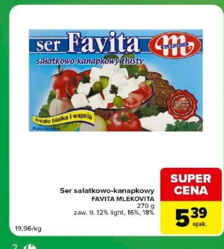 Ser sałatkowo-kanapkowy Favita Mlekovita 18% +2 warianty