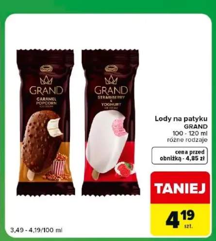 Lody na patyku Grand Strawberry Yoghurt +1 wariant