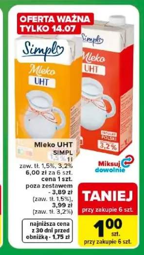 Mleko UHT Simply 3,2% +1 wariant