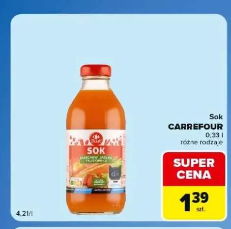 Sok marchew jabłko truskawka Carrefour Classic