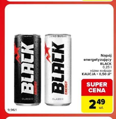Napój energetyzujący Black Zero Sugar +1 wariant