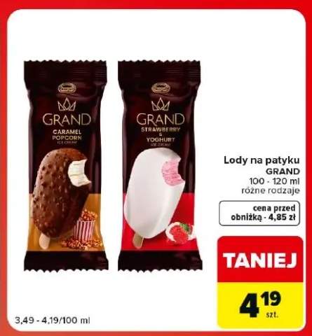Lody na patyku Koral Grand Strawberry & Yoghurt +1 wariant