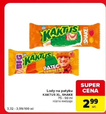 Lody na patyku Nestlé Kaktus XL +1 wariant