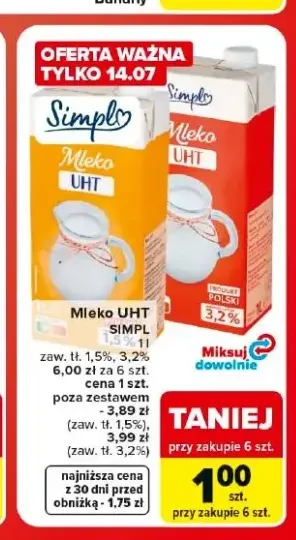 Mleko UHT Simpl 3,2% +1 wariant
