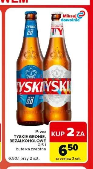 Piwo bezalkoholowe Tyskie Zero +1 wariant