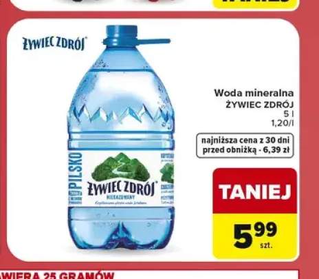 Woda mineralna Żywiec Zdrój niegazowana