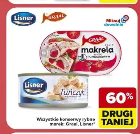 Tuńczyk w kawałkach w sosie własnym Lisner +2 warianty