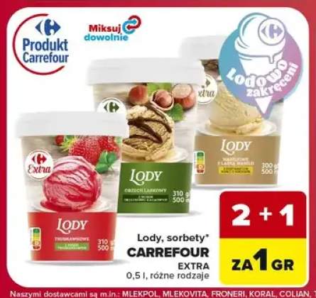 Lody waniliowe Carrefour Lodowo Zakręceni +2 warianty