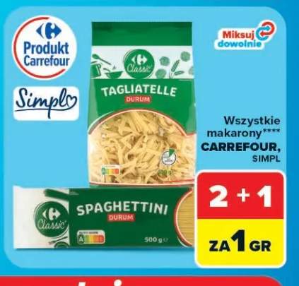 Makarony Carrefour Simpl +2 warianty