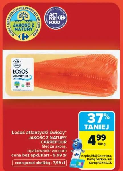 Łosoś atlantycki świeży Jakość z Natury Carrefour